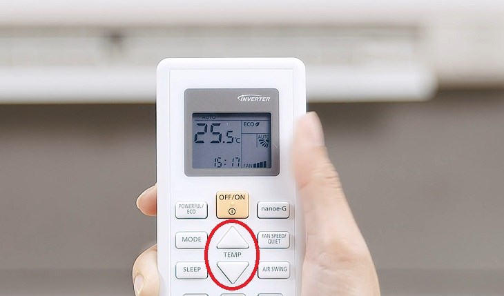 Cài đặt nhiệt độ ở chế độ Heat