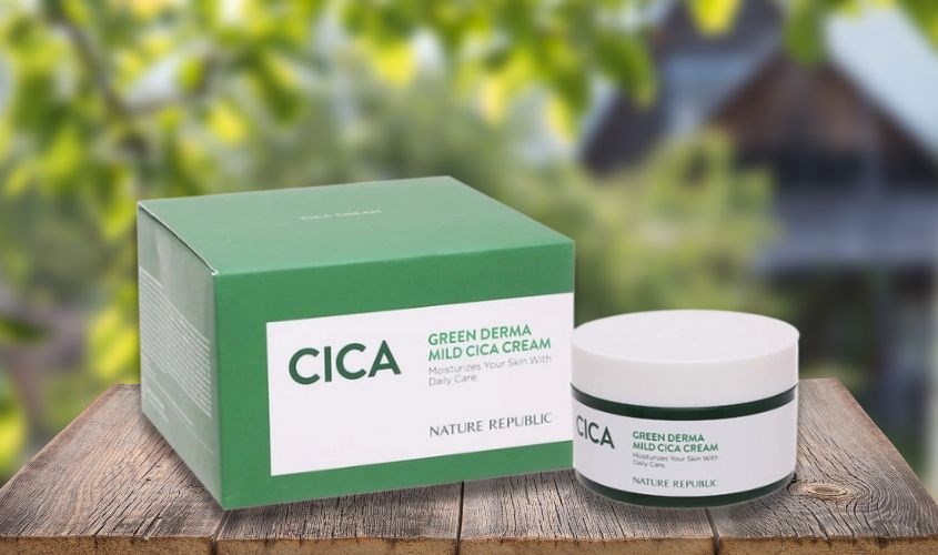 Kem dưỡng ẩm chiết xuất Rau Má và Keo Ong Nature Republic Green Derma Mild Cica 190 ml