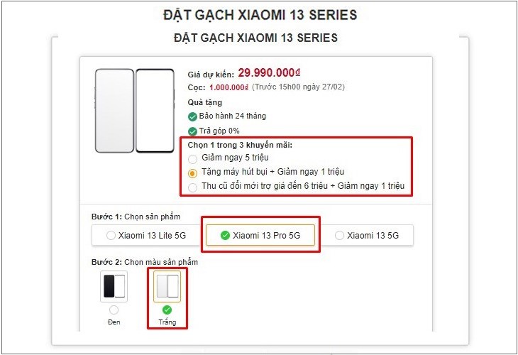 Chọn lựa phiên bản smartphone thuộc dòng Xiaomi 13 Series để đặt trước