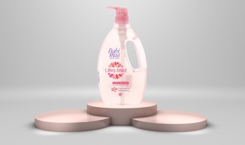 Sữa tắm gội toàn thân Babi Mild White Sakura chiết xuất từ lá cây anh đào