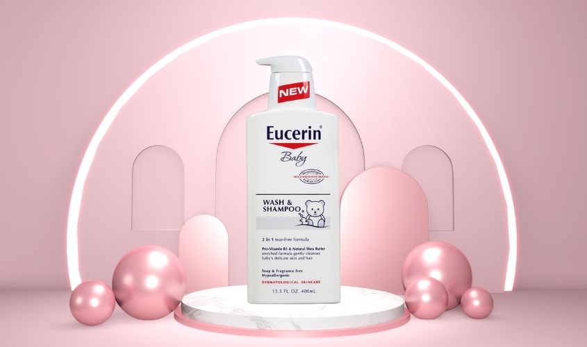 Eucerin Baby Wash & Shampoo không chứa cồn và hương liệu