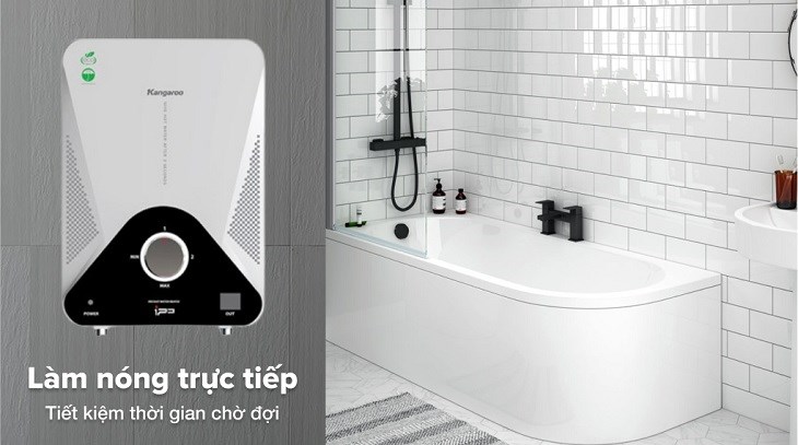 Máy nước nóng trực tiếp Kangaroo 4000W KG589GP giúp làm nóng nước nhanh trong khoảng 2 giây