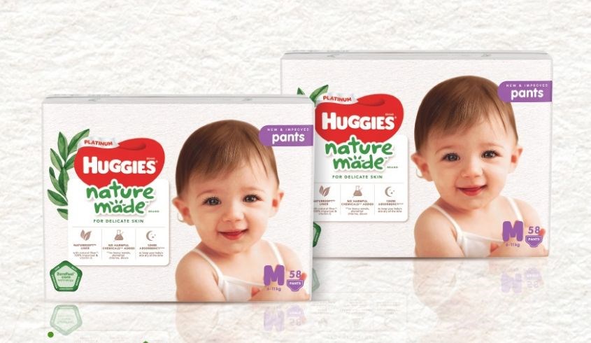 Tã quần Huggies Platinum nature made siêu cao cấp size M 58 miếng (6 - 11 kg)