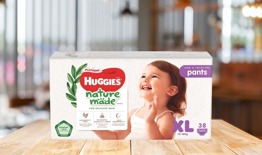 Tã quần Huggies Platinum nature made siêu cao cấp size XL 38 miếng (12 - 18 kg)
