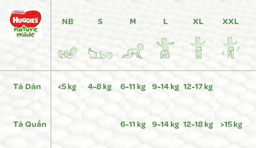 Đa dạng kích thước cho mọi cân nặng