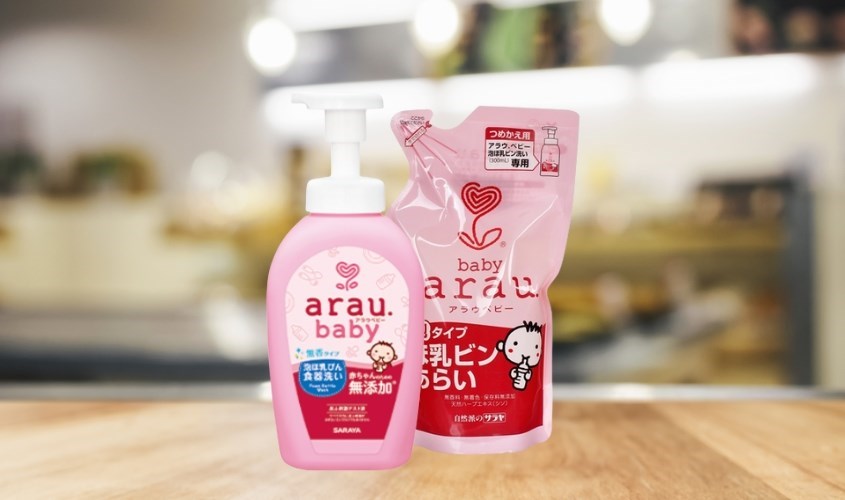 Nước rửa bình sữa Arau Baby chai 500 ml hương thảo mộc
