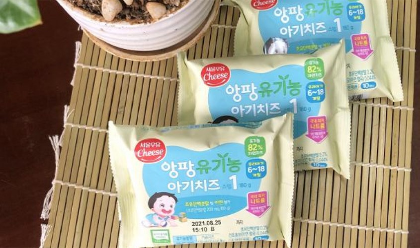 Phô mai hữu cơ tách muối Seoul Milk Step số 1 gói 10 lát 180g (từ 6 tháng)