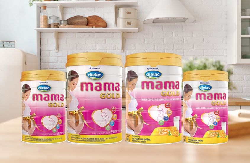 Sữa bầu Dielac Mama Gold của Vinamilk thơm ngon, dễ uống cho mẹ bầu