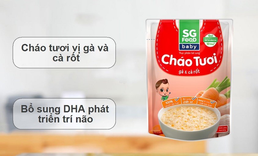 Cháo tươi SG Food Baby vị gà, cà rốt gói 240g (từ 10 tháng) Cháo tươi SG Food Baby vị gà, cà rốt gói 240g (từ 10 tháng)