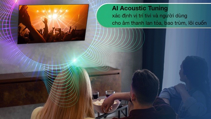 Smart Tivi NanoCell LG 4K 75 inch 75NANO76SQA trang bị công nghệ AI Acoustic Tuning cho âm thanh lan tỏa rộng và sống động hơn
