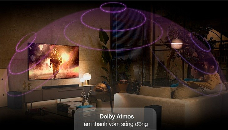 Công nghệ Dolby Atmos trên Smart Tivi OLED LG 4K 65 inch 65A2PSA cho âm thanh phát ra mạnh mẽ như trong rạp chiếu phim