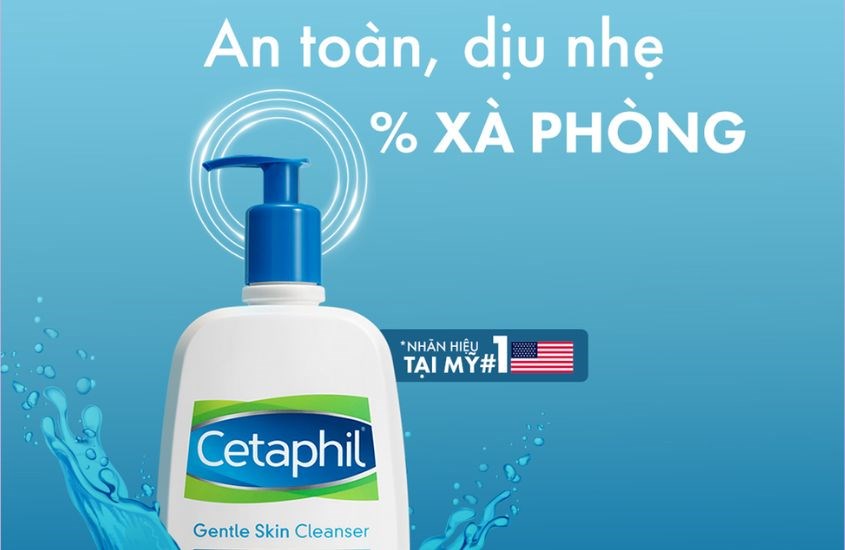 Sữa rửa mặt Cetaphil không chứa xà phòng, vô cùng an toàn và dịu nhẹ