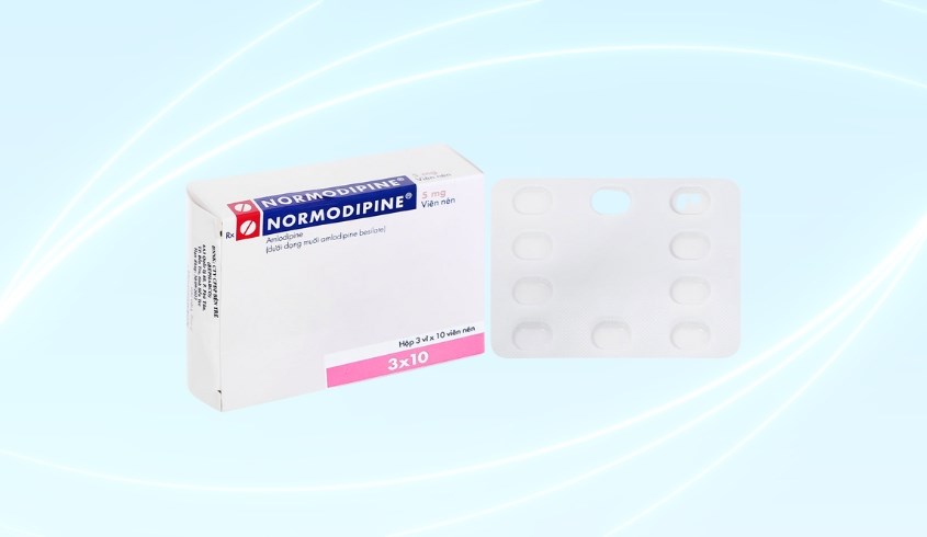Normodipine 5mg trị tăng huyết áp, đau thắt ngực