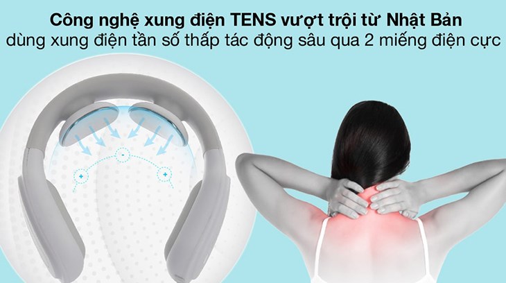 Máy massage cổ, vai, gáy HASUTA HMN-160 (Màu trắng) được tích hợp công nghệ xung điện TENS giúp giãn cơ