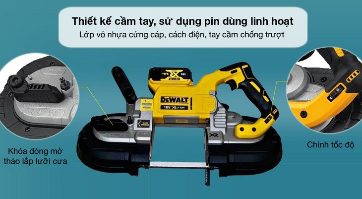 Máy cưa vòng pin Dewalt DCS374N-KR 18V sử dụng pin có khả năng hoạt động ổn định và di chuyển tiện lợi trong suốt quá trình thao tác Máy cưa vòng pin Dewalt DCS374N-KR 18V sử dụng pin có khả năng hoạt động ổn định và di chuyển tiện lợi trong suốt quá trình thao tác
