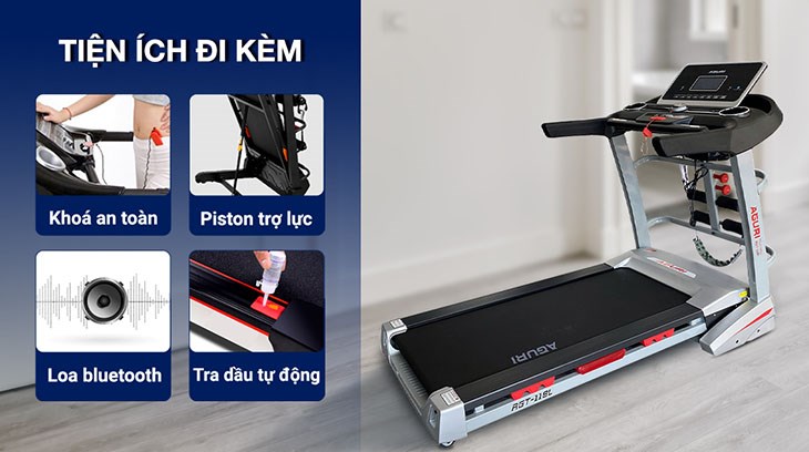 Máy Chạy Bộ Aguri AGT-118L với tính năng khóa an toàn giúp máy ngưng hoạt động khi té ngã.