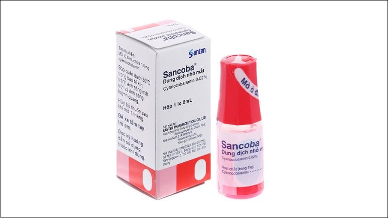 Dung dịch nhỏ mắt Sancoba 0.02% (lọ 5ml) giúp giảm mỏi mắt