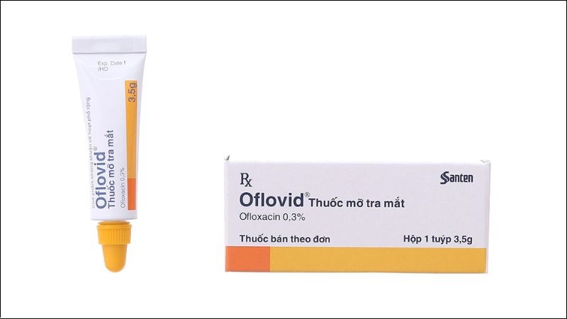 Thuốc mỡ tra mắt Oflovid 0.3% (tuýp 3.5g) trị nhiễm khuẩn mắt 