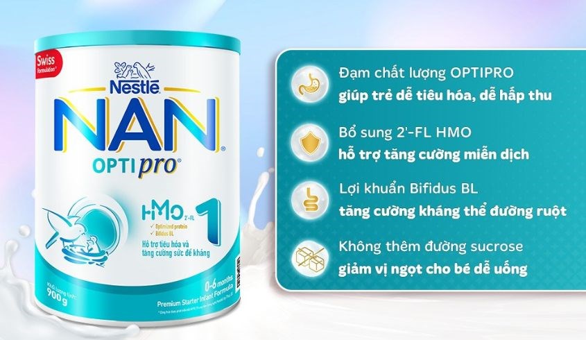 Sữa bột NAN Optipro số 1 900g (0 - 6 tháng)