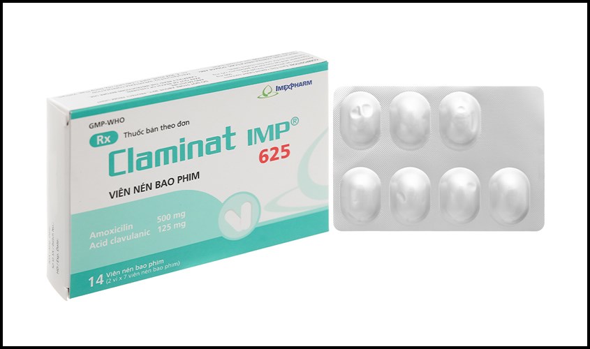 Claminat IMP 625 trị nhiễm khuẩn (2 vỉ x 7 viên)
