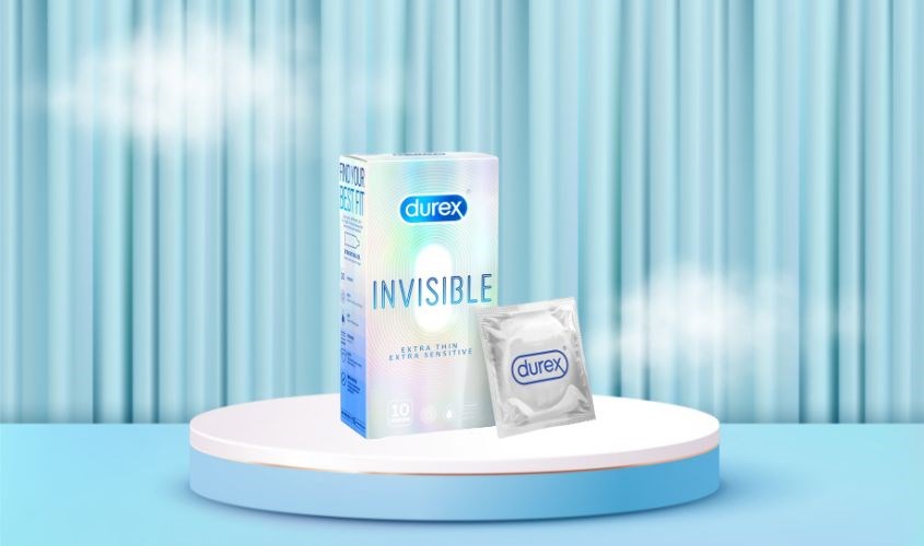 Hộp 10 cái bao cao su Durex Invisible 52 mm