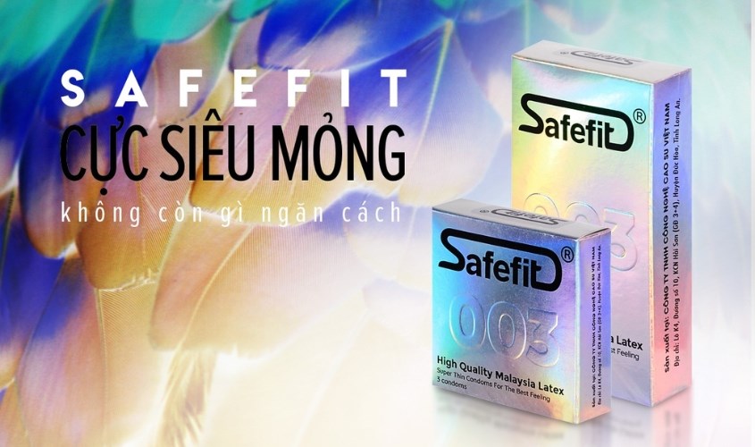 Safefit là bao cao su siêu mỏng của thương hiệu Việt Nam, với độ dày chỉ 0.029mm