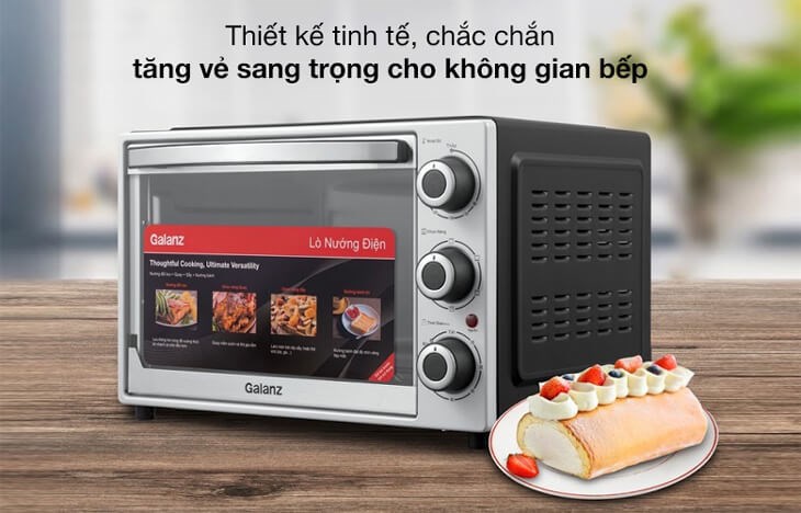 Lò nướng Galanz KWS1530LQ-D2 30 lít có thiết kế tinh tế, dễ dàng bố trí trên quầy kệ, làm tăng vẻ sang trọng cho căn bếp