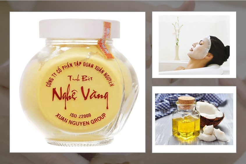 Mách mẹ cách làm mặt nạ dầu dừa với tinh bột nghệ