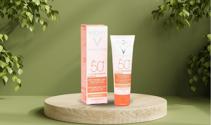 Kem chống nắng dưỡng da 3 trong 1 có màu Vichy Capital Soleil SPF 50+ PA++++ 50 ml
