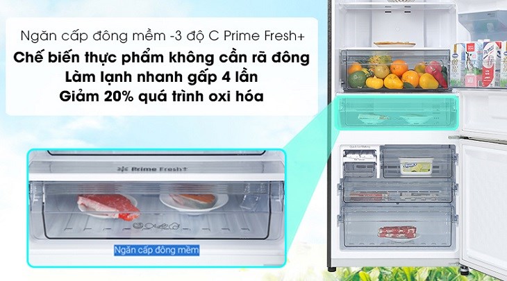 ngăn cấp đông mềm Prime Fresh+ tủ lạnh panasonic