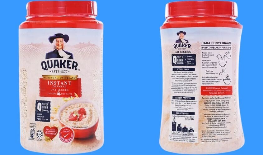 Yến mạch nguyên chất cán dẹt Quaker 600g (dành cho trẻ từ 1 tuổi)