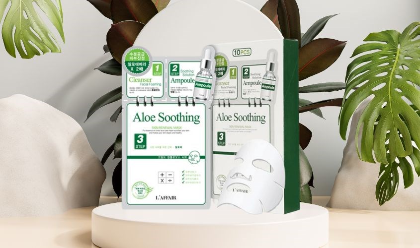 Mặt nạ giấy 3 bước Lô Hội giữ ẩm, làm mịn da Rainbow L