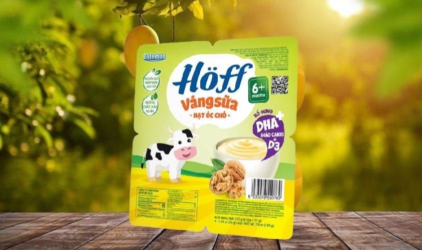 Lốc 4 hũ váng sữa Hoff vị óc chó 55g (từ 6 tháng)