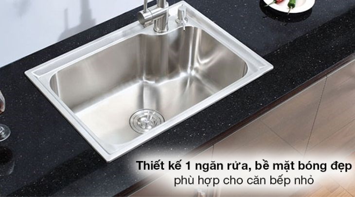 Chậu rửa chén 1 ngăn inox Eurolife EL-C6243 có thiết kế 1 ngăn với kích thước 620 - 430 - 220mm Chậu rửa chén 1 ngăn inox Eurolife EL-C6243 có thiết kế 1 ngăn với kích thước 620 - 430 - 220mm