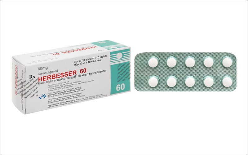 Herbesser 60 trị tăng huyết áp, đau thắt ngực