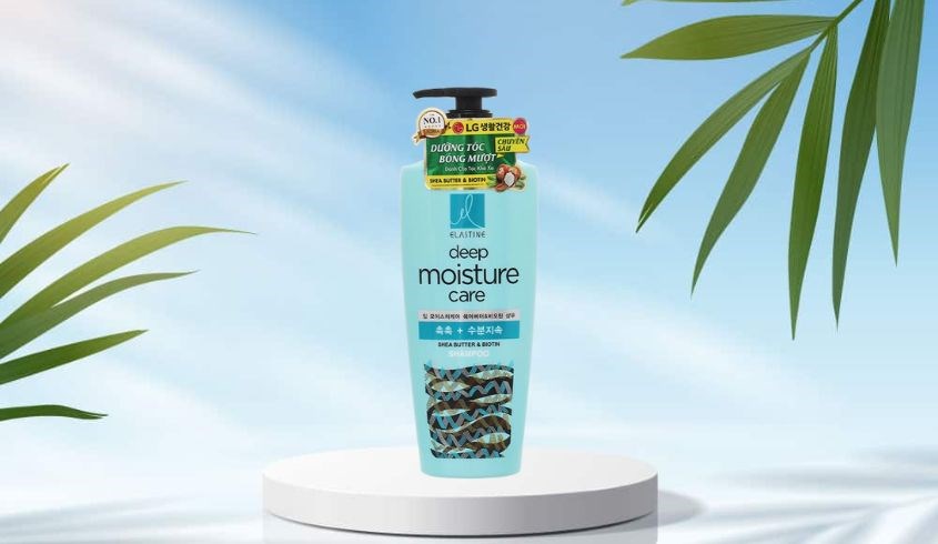 Dầu gội Elastine Deep Moisture dưỡng tóc bóng mượt 550 ml