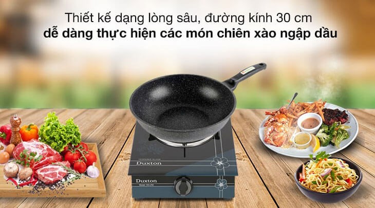 Chảo nhôm sâu chống dính vân đá đáy từ 30 cm Kangaroo KG922L thiết kế dạng lòng sâu, đường kính 30cm giúp bạn chiên được nhiều món ăn cùng lúc