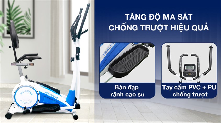 Bàn đạp và tay cầm của xe đạp thể dục toàn thân Aguri AGE-210SA chống trượt hiệu quả