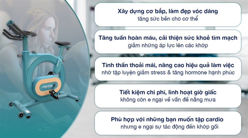 Xe đạp tập thể dục Aguri hỗ trợ tăng sức bền và giúp bạn tiết kiệm chi phí hơn