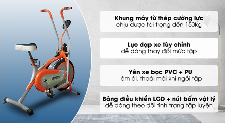 Xe đạp thể dục tại nhà Aguri phù hợp với nhiều đối tượng muốn linh hoạt thời gian luyện tập với chi phí rẻ