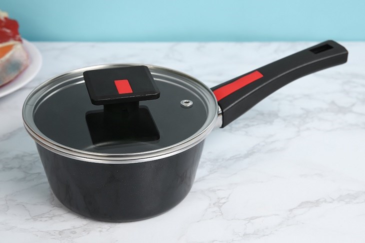 Quánh nhôm chống dính nắp kính 16 cm Kims Cook NAB316 có thể dùng nấu cháo cho trẻ em, nấu ăn cho gia đình Quánh nhôm chống dính nắp kính 16 cm Kims Cook NAB316 có thể dùng nấu cháo cho trẻ em, nấu ăn cho gia đình