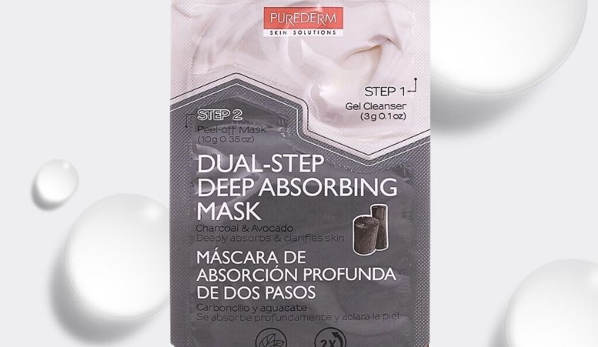 Mặt nạ lột 2 bước Than và Bơ làm sạch da se khít lỗ chân lông Purederm 13g