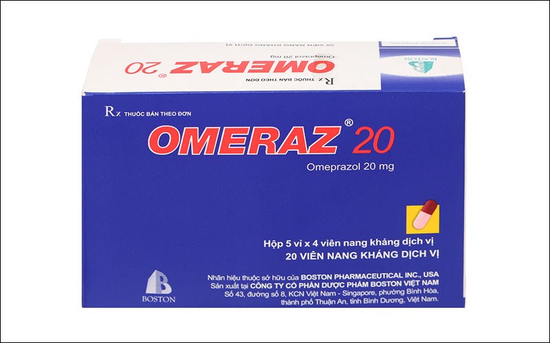 Omeraz 20 trị trào ngược dạ dày, thực quản (10 vỉ x 10 viên)