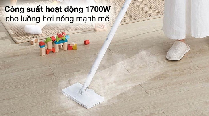 Máy vệ sinh hơi nước Deerma ZQ600 cho luồng hơi nóng cường độ cao với công suất hoạt động lớn 1700W