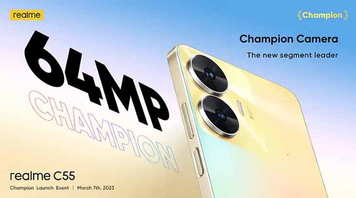 Camera sau của realme C55 đạt độ phân giải cao 64 MP