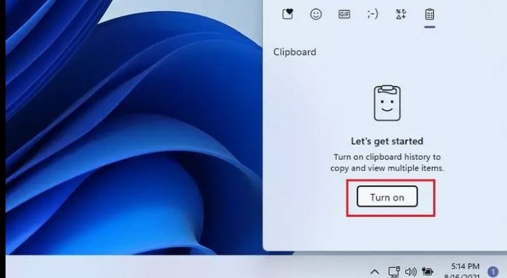 Nhấn tổ hợp phím Windows + V để mở Clipboard