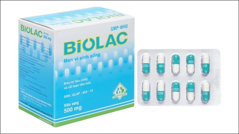 Biolac 500mg bổ sung vi sinh, trị tiêu chảy và táo bón (10 vỉ x 10 viên)