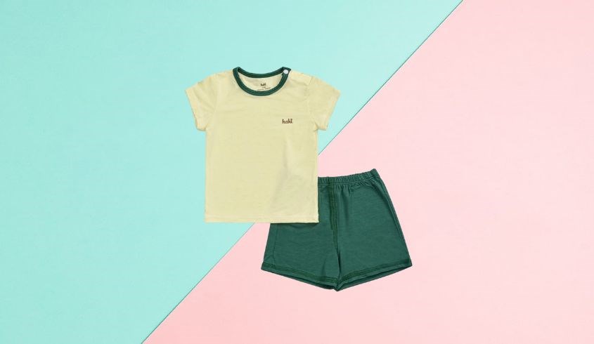 Bộ tay ngắn Haki BB043 màu xanh - vàng