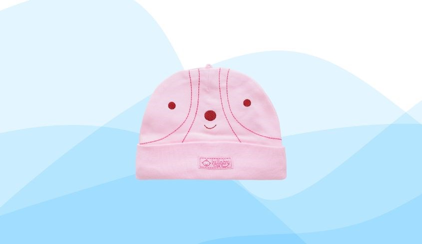 Nón sơ sinh không tai Lullaby màu hồng