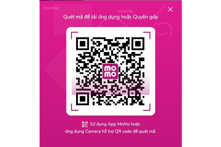Mã QR để quyên góp cho chương trình 